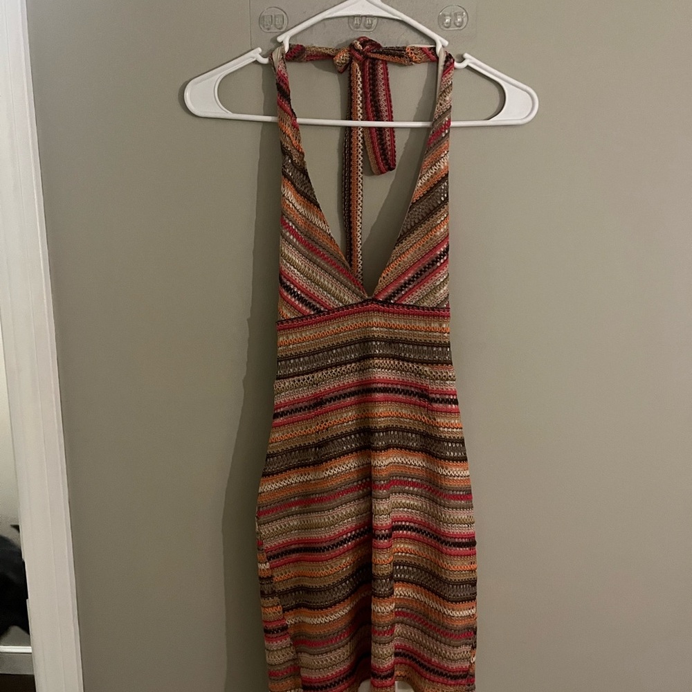 Striped Halter Neck Dress
